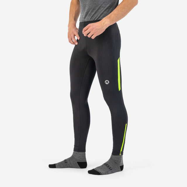 Rogelli core heren lange hardloopbroek - achterzak met rits - zwart fluor
