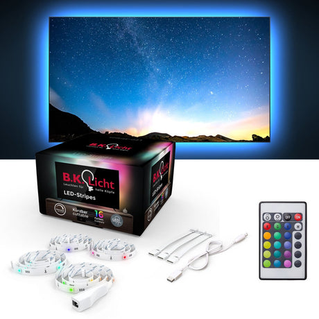 B.K. światło - taśma LED - 2 metry - z RGB - USB samochodowe - z pilotem - samoprzylepna - do telewizora PC - akcesoria do gier
