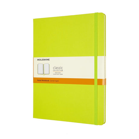 Klasyczny notatnik Moleskine - bardzo duży - twarda oprawa - w linie - cytrynowozielony
