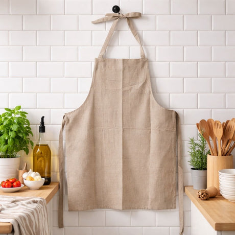 Arti casa keukenschort beige - praktisch schort voor koken en bakken - beschermt kleding - comfortabel en gemakkelijk te reinigen - afmeting 64x80 cm - materiaal katoen polyester one size