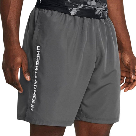 Under armour ua tech woven wordmark short heren sportbroek - grijs - wit s