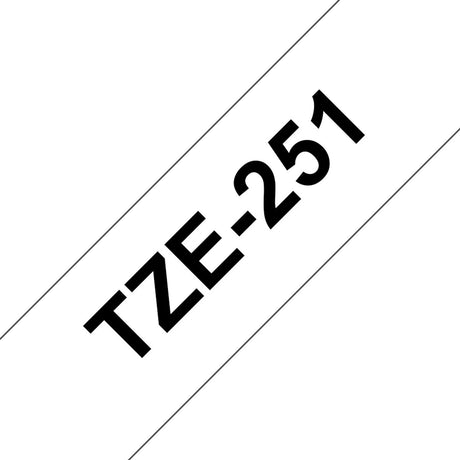 Taśma etykietowa Brother p-touch tze-251 24mm czarno-biała | 1 sztuka
