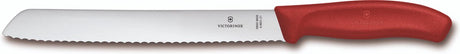 Klasyczny nóż do chleba Victorinox Swiss - 21 cm - plastik pp ze stali nierdzewnej - czerwony