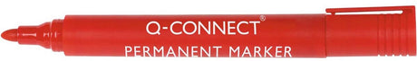 Marker permanentny Q-connect, 2-3 mm, końcówka okrągła, czerwony 10 sztuk