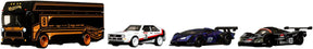 Mattel autoset hot wheels premium staal wit 4-delig