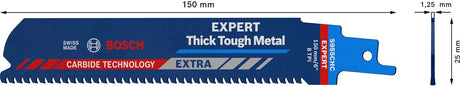 Brzeszczot do piły szablastej Bosch 3x Expert, gruby, wytrzymały, metalowy 955 chc - 260...