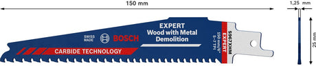 Brzeszczot do piły szablastej Bosch 2608900396 Expert s967xhm do drewna z rozbiórką metalu
