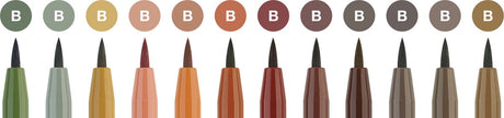 Pióro rysunkowe Faber-castell - pióro artystyczne Pitt - ziemia - 12 sztuk - fc-267422