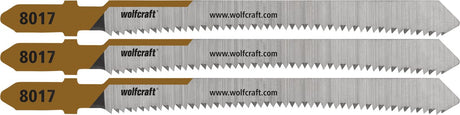 Wolfcraft - 3 brzeszczoty do wyrzynarek do sklejki MDF - 50mm - Brzeszczot HCS z chwytem T - 8017000