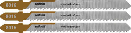 Wolfcraft - 3 brzeszczoty do wyrzynarek do twardego drewna - czyste cięcie 50 mm - chwyt T - 8016000