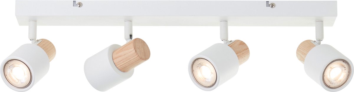 Brilliant pini - reflektor sufitowy belka - gu10 max 4x10w - białe drewno