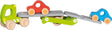 Pojazd Goki: transporter samochodowy 28 44x8x17,5cm, z 2 pojazdami, z tylną klapą, drewno, 2+