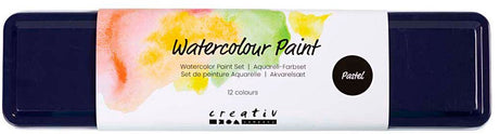 Zestaw akwareli firmy Creativ cc w pastelowych kolorach 12 kolorów