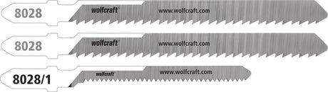 Wolfcraft - brzeszczoty do wyrzynarek z poliwęglanu do blachy falistej - 3 sztuki - dokładne cięcie proste i zakrzywione - hcs i bim z chwytem T - specjalne do arkuszy poliwęglanu - 8028000