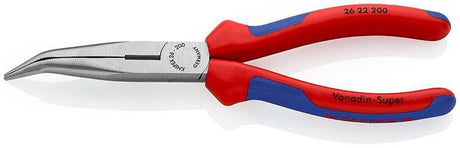 Szczypce płaskie Knipex z obcinakiem bocznym (szczypce telefoniczne) | Długość 200mm | uchwyty wielokomponentowe | czarny fosforanowany - 26 22 200 sb