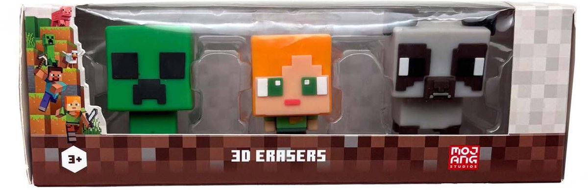 Zabawka Land Minecraft 3D gumki, 3 części.