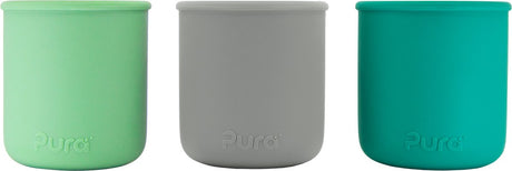 Pura my-my™ - silikon - kubek do picia - 3 szt. - miętowy, szary i mech