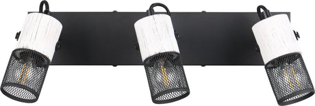 Tosh Trio - punktowy - czarno-biały - wył. 3x e14 40w - reflektor sufitowy - elementy drewniane w kolorze białym