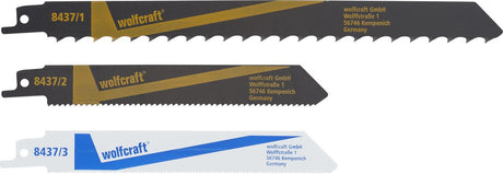 Wolfcraft - brzeszczoty do pił szablastych - 3-częściowy zestaw do piły szablastej - 8437000