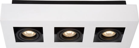 Lucide xirax - plafondspot (plafondlamp) - led dim to warm - gu10 (mr16) - 3x5w 2200k 3000k - wit