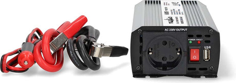 Falownik samochodowy Nedis 600w – 12v 230v – gniazdo port ładowania USB – zmodyfikowana sinusoida – zaciski akumulatora zapalniczka – przetwornica napięcia
