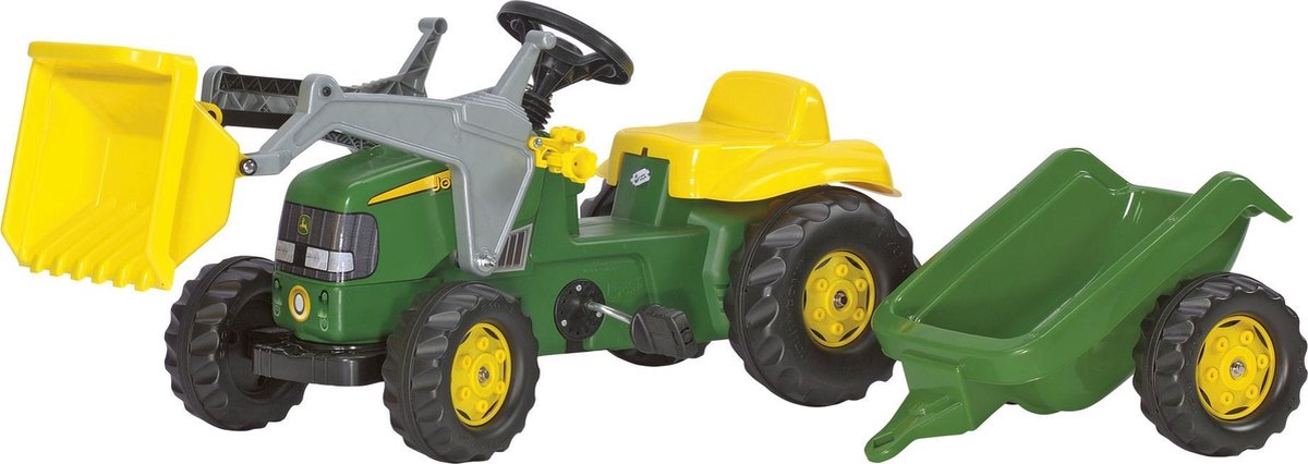 Rolly Toys Rollykid John Deere - traktor na pedały z przyczepą i ładowaczem czołowym