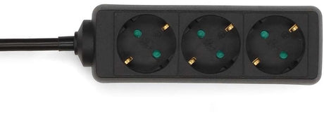 Listwa zasilająca Nedis - wtyczka z uziemieniem typ f (cee 7 7) - 3-drożna - 3,00 m - 3680 w - 16 a - czarna