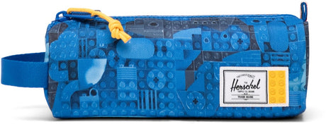 Mały piórnik Herschel LEGO osada - abstrakcyjne cegły w kolorze niebieskim
