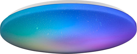 Brilliant Kieran - lampa sufitowa - ø 49cm - LED 42w - efekt gwiaździstego nieba - CCT, 3000-6500k - kolor biały i RGB - możliwość ściemniania - biały