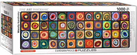 Eurographics - badanie koloru: kwadraty (rozszerzone z oryginału) [farbstudy: kwadratowe (rozszerzone z oryginału)] - Wassily Kandinsky - 1000 elementów 96×32cm (szer.×wys.) - układanka panoramiczna dzieł sztuki