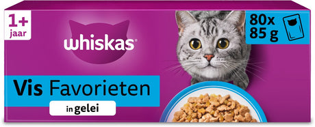 Karma dla kotów Whiskas - dla dorosłych 1+ - ryba w galarecie - gigapak 80x85g