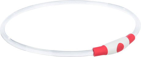 Trixie świecąca obroża Lampa błyskowa USB z możliwością ładowania TPU, czerwona