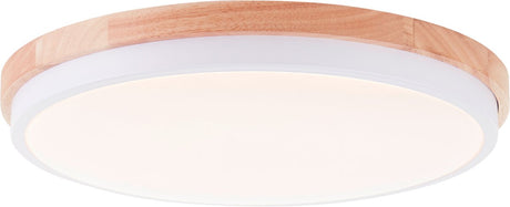 Brilliant Baarlo - lampa sufitowa - ø 35 cm - LED 24w - 3000k - możliwość ściemniania - białe drewno