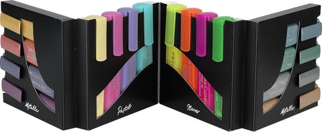Markery tekstowe Faber-castell - zestaw na biurko - 16 kolorów - 4 kolory neonowe, 4 pastelowe i 8 metalicznych - fc-254603