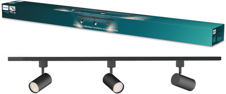 Philips easylink zilo - spot - gu10 fitting - maximaal wattage: 7w - zwart - 3-pack - railverlichting