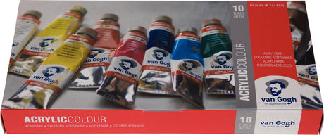 Podstawowy zestaw farb akrylowych Van Gogh z 10 kolorami w tubkach 40 ml