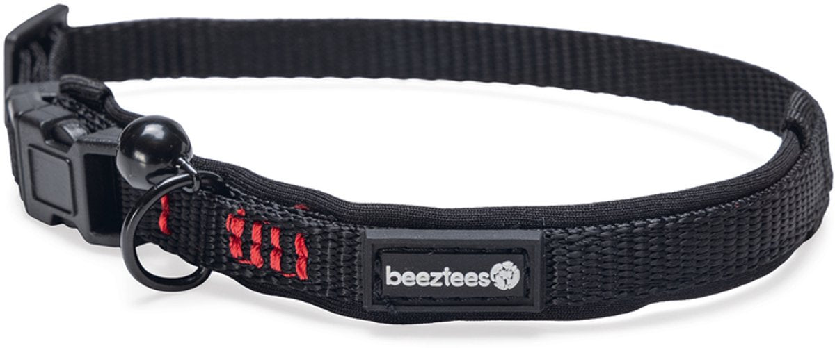 Beeztees parinca - obroża dla kota - nylon - czarny - 25-30x1 cm