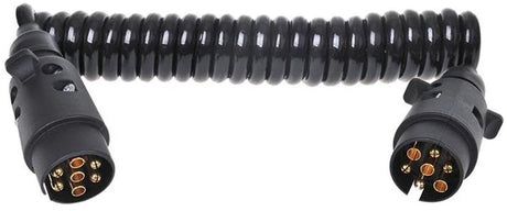 Proplus spiraalkabel 3 m – voor aanhanger, caravan en trailer – 2x 7-polige pvc-stekker – zwart