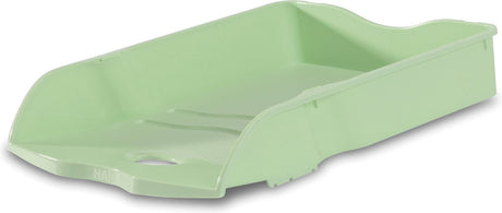 Taca na listy Han - pętla - 259 x 351 x 63 mm - pastelowa zieleń - można układać w stosy i gniazda - w 100% z recyklingu - ha-10298-805