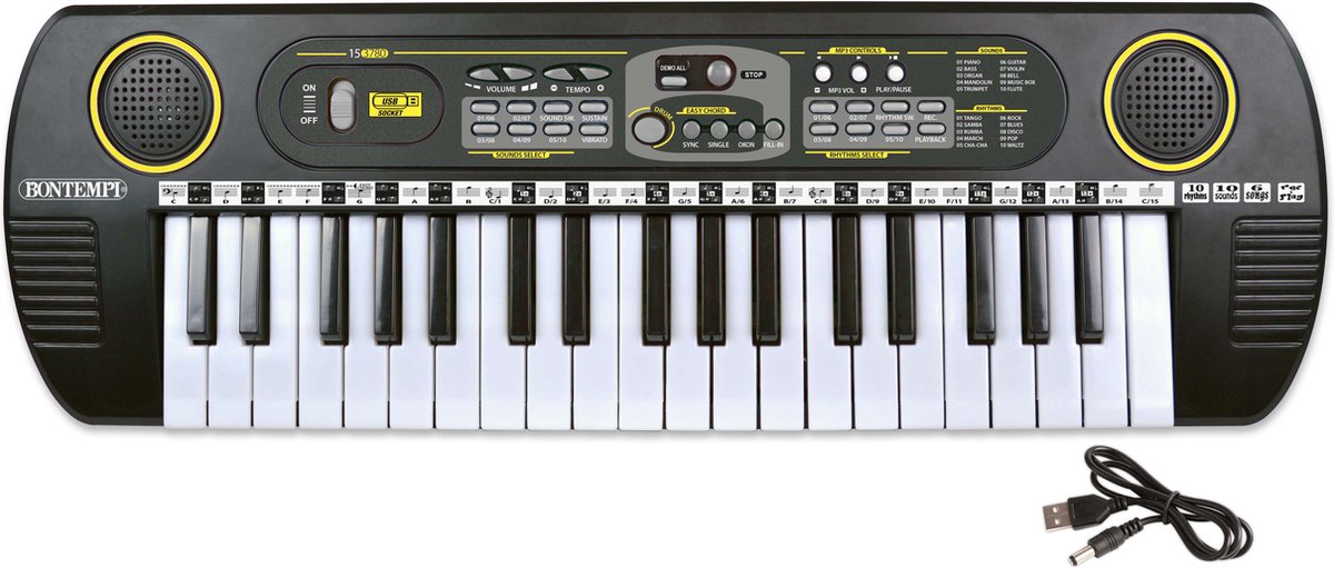Bontempi spa bontempi - klawiatura cyfrowa - 37 klawiszy - zabawkowy instrument muzyczny