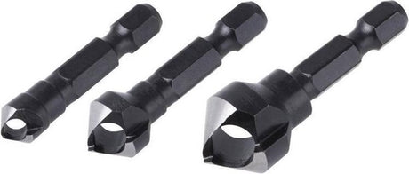 Wolfcraft - zestaw wierteł pogłębiających - 3 pogłębiacze ø 8, 12, 16 mm - chwyt sześciokątny - 4375000