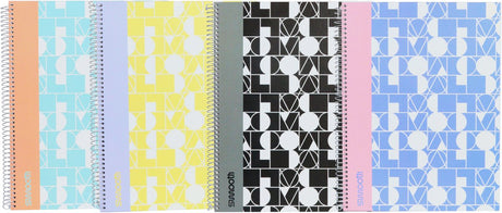 Ancor smooth spiraalboek a5 lijn hardcover - 4 stuks - assorti designs