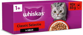 Karma dla kotów Whiskas - dla dorosłych 1+ - klasyczna selekcja w sosie - 40x85g