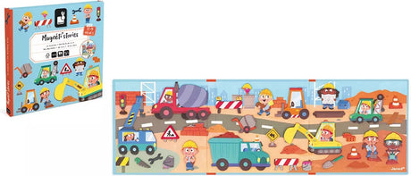 Janod - magneti opowieści - plac budowy - edukacyjny zestaw magnesów