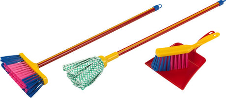 Zestaw mopów Klein Toys Pure Fresh - mop, miotła, zamiatarka ręczna i szufelka - mop o długości 61 cm - miotła o długości 55 cm - wielokolorowy