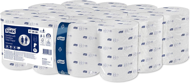 Tork hulsloos mid-size toiletpapier 2-laags wit t7 advanced (24×900 vel)