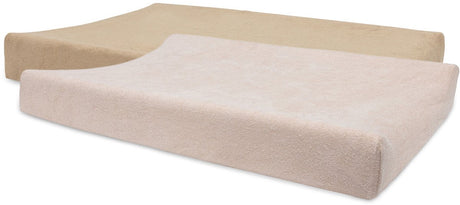 Jollein aankleedkussenhoes badstof 50x70cm - zachte hoes baby aankleedkussen - wild rose biscuit - 2 stuks