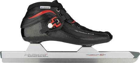 Nijdam premium norenschaatsen carbon - laag - zwart rood - maat 39