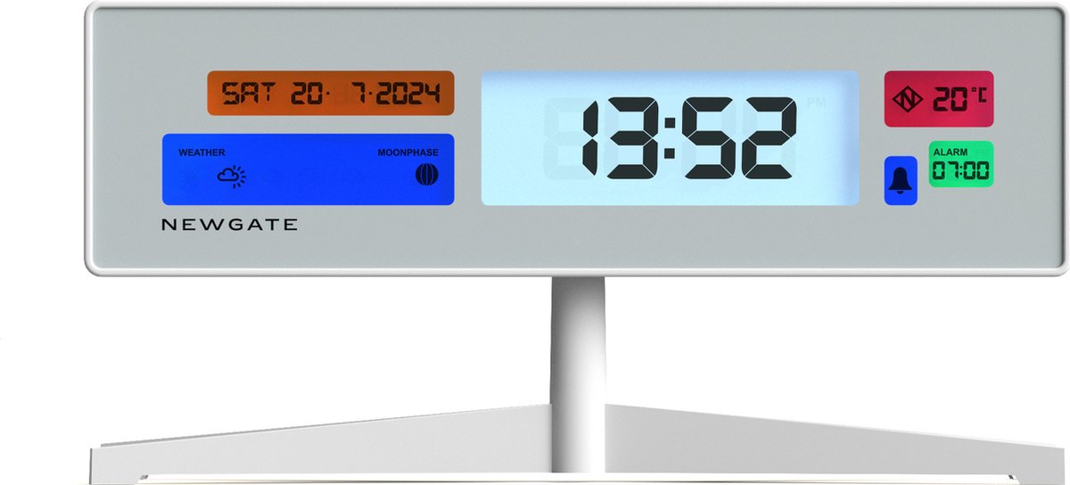 Newgate supergenius - budzik LCD - biały