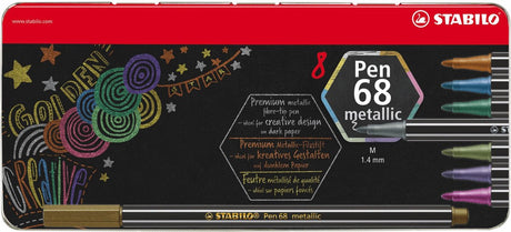 Stabilo pen 68 pisaków metalicznych w metalowym pudełku - 8 szt.